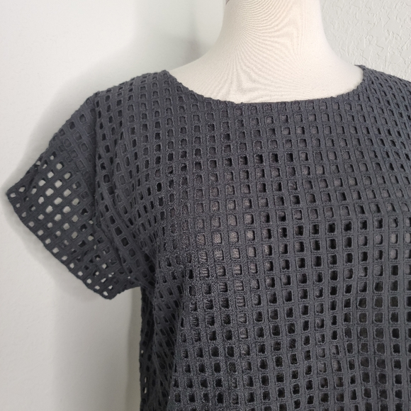 KARL MARC JOHN Eyelet Bow Detail Short Sleeve Top In Black M. - Picture 4 of 6